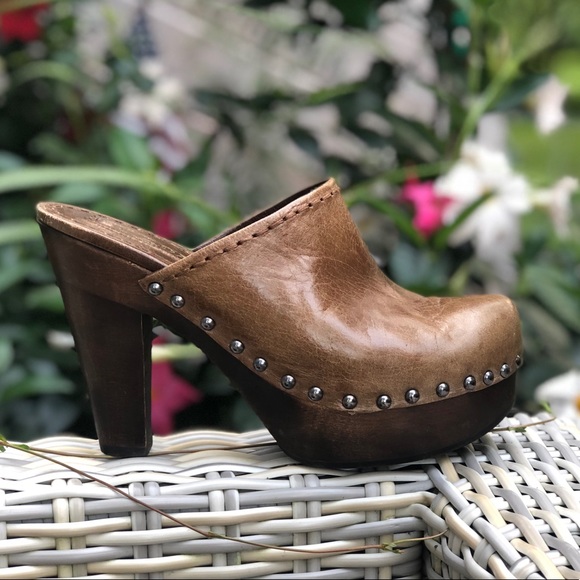 Vintage Prada Wooden Clogs 37 Mules Sandals 7 Y2K - Picture 2 of 16